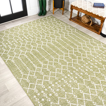 Ourika Moroccan Geometric Textured Weave Indoor/outdoor Rug